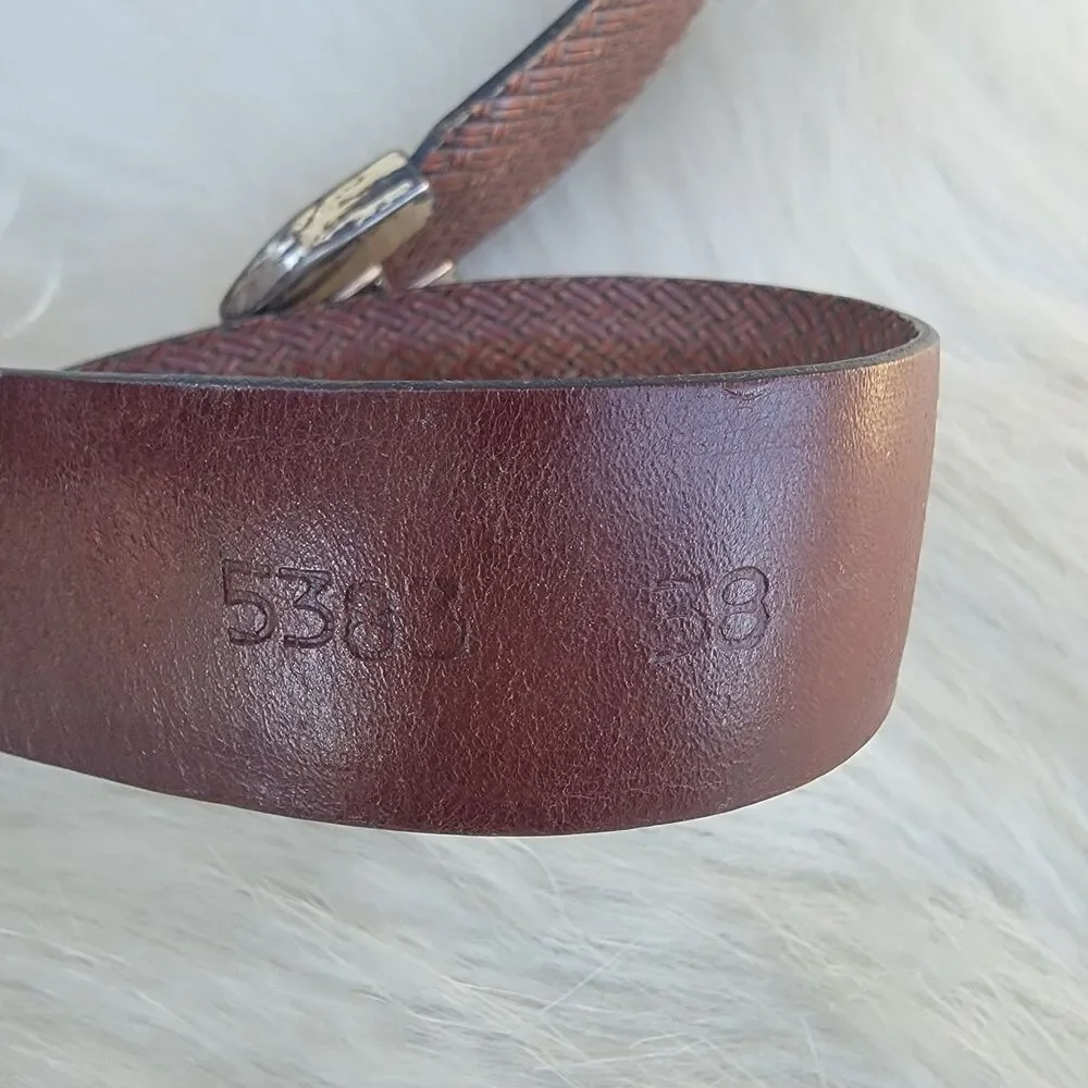 Johnston and Murphy  calf skin brown leather belt  sz 38